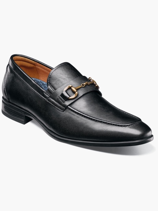 Mens Florsheim Zaffiro Moc Toe Bit Loafer II in Black Leather. 15215 001